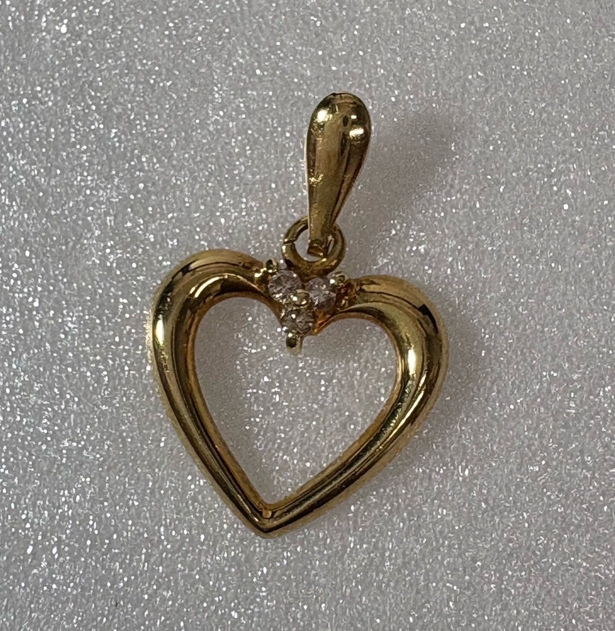 K18 ネックレストップ チャーム ハート ダイヤ