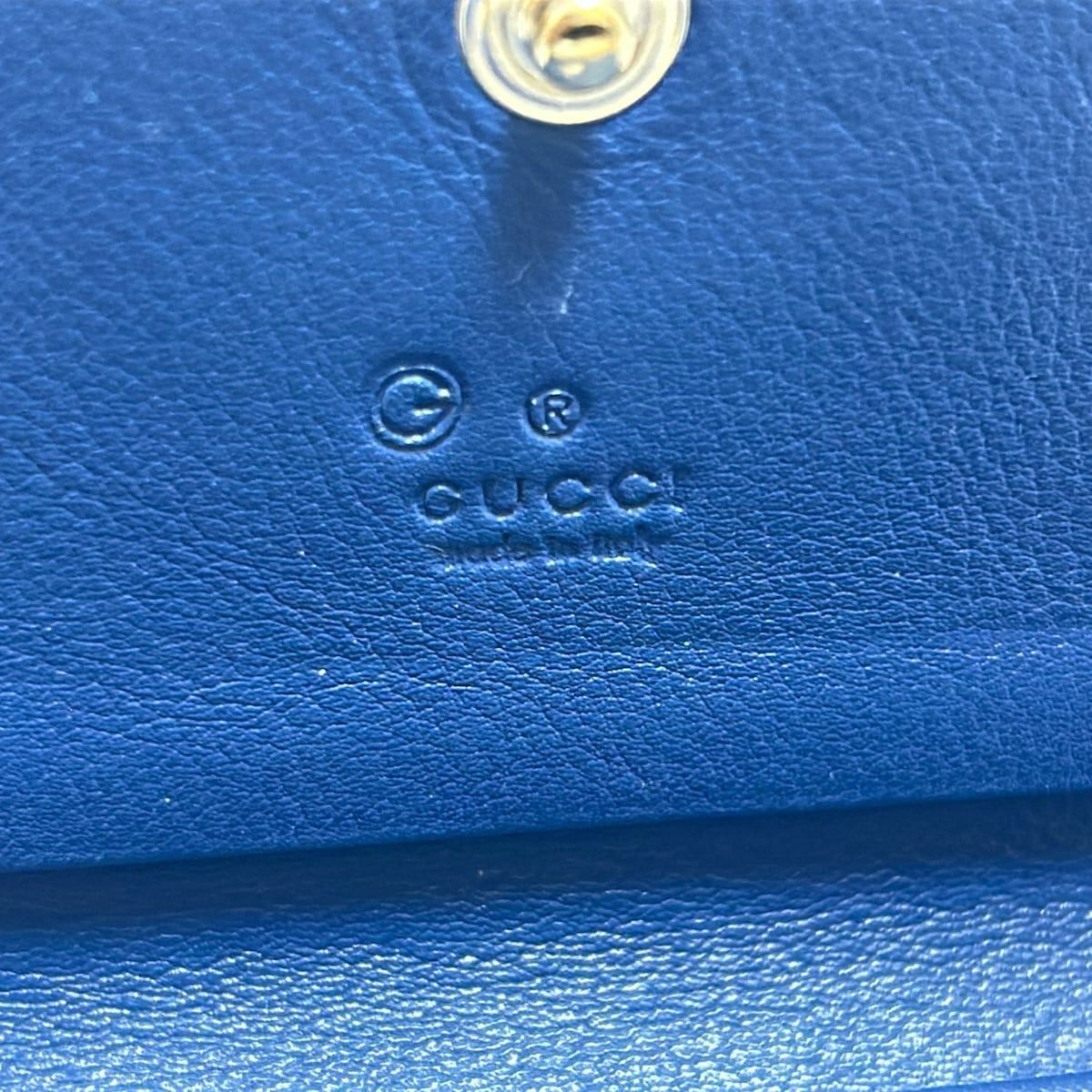 GUCCI(グッチ) 名刺入れ美品 マイクロシマライン 544030 ネイビー