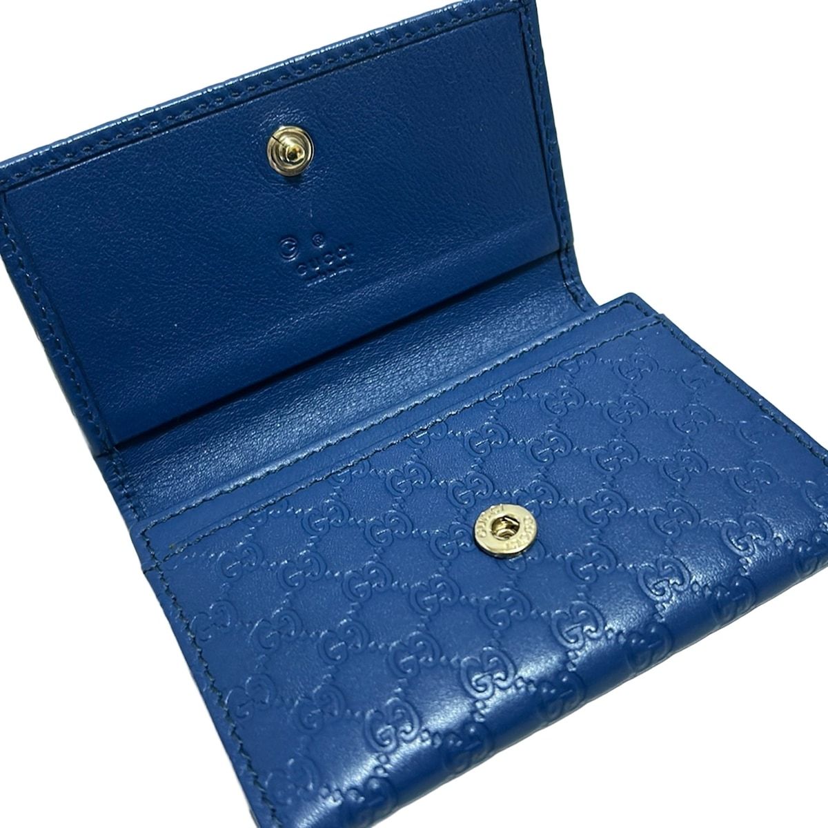 GUCCI(グッチ) 名刺入れ美品 マイクロシマライン 544030 ネイビー