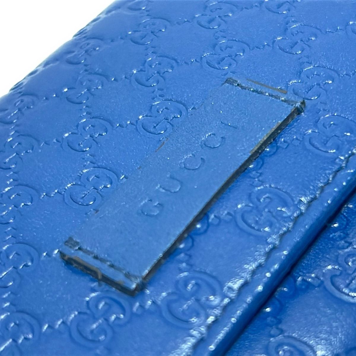 GUCCI ネイビー レザー 名刺入れ GUCCI(グッチ) 名刺入れ美品 マイクロシマライン 544030 ネイビー