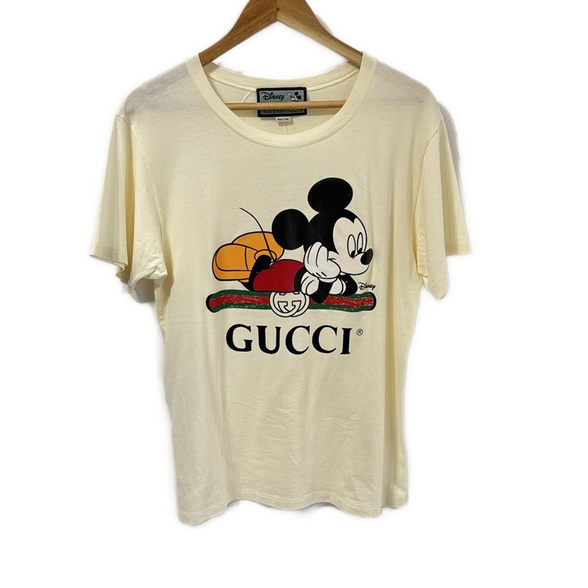 GUCCI グッチ 半袖Tシャツ サイズXS ユニセックス 492347 XJB7W アイボリー×黒×マルチ Disneyコラボ ミッキーマウス