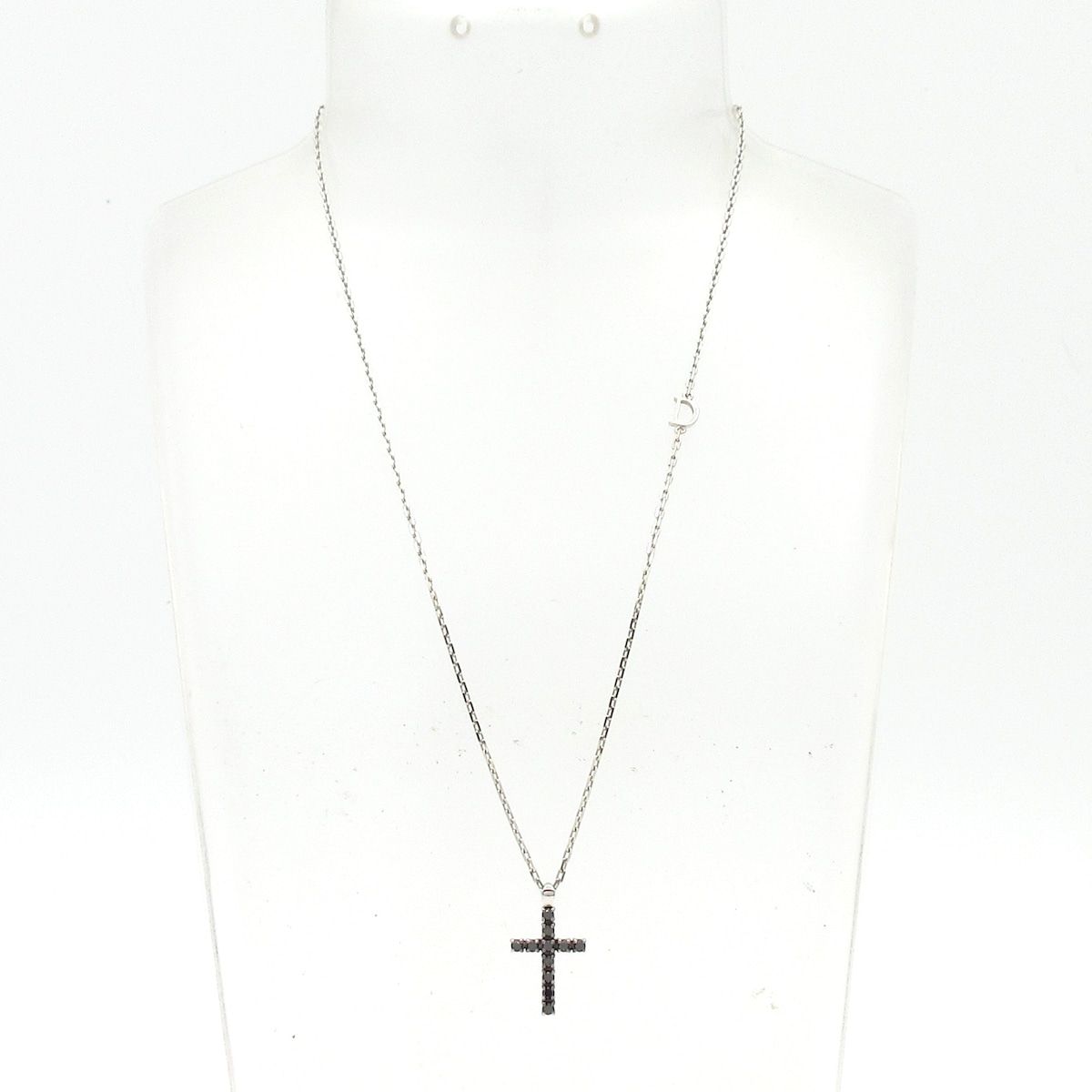 DAMIANI ダミアーニ ネックレス プレスティージュ K 18 WG ブラックダイヤモンド クロス 11 Pダイヤ