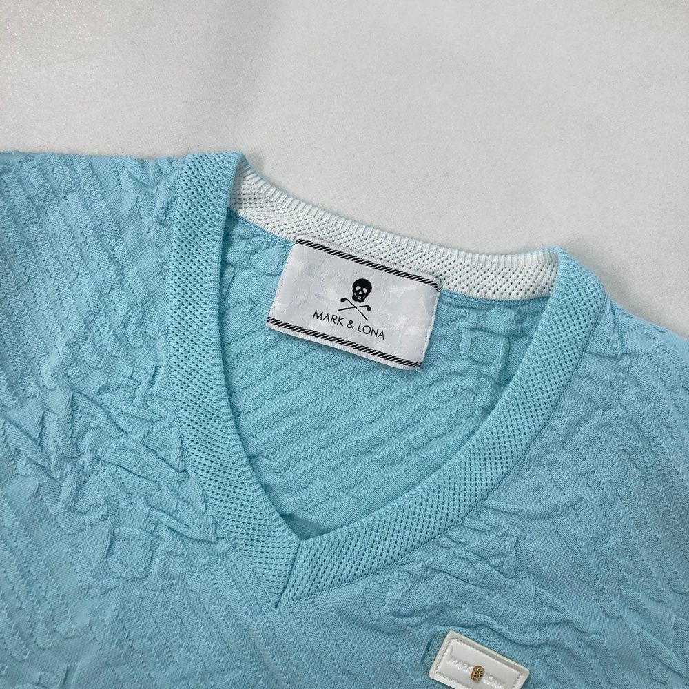 サイズ：S MARK&LONA マークアンドロナ Vネック ニットセーター 総柄