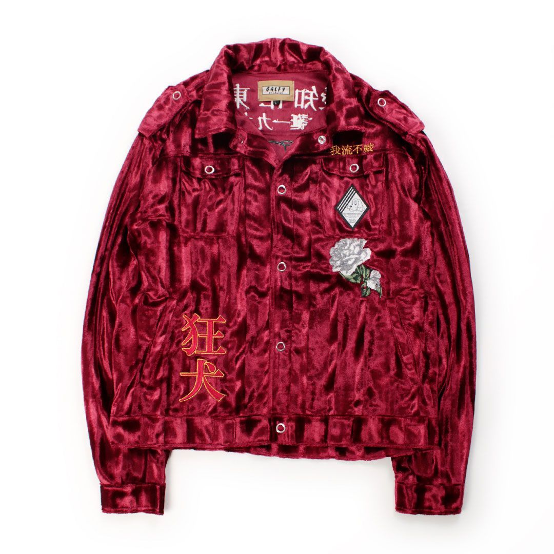 ガルフィー GALFY 狂犬式典SETUP 153062 BLACK WINE 上下セット ベロア