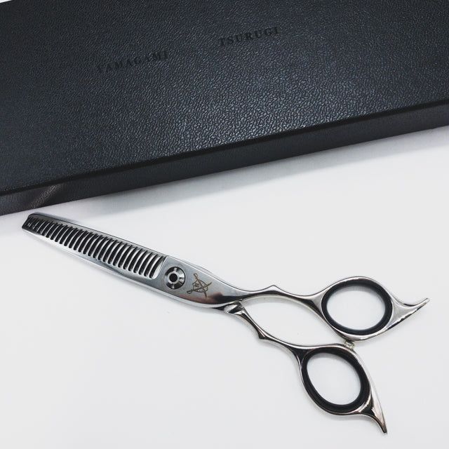 山神剣 YAMAGAMI TSURUGI AQUA N-MⅡ N-M2 メガネ シザー セニング 美容ハサミ すきばさみ 美容師 理容師 約20 右利き 6インチ sc1499