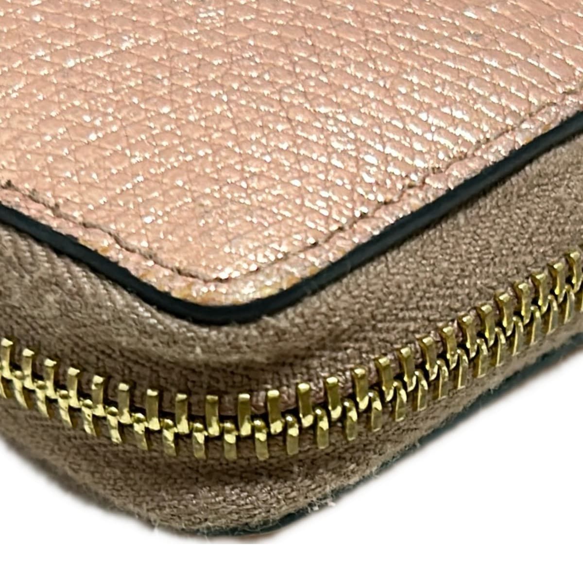  GUCCI グッチ 長財布 GGマーモント 456117 メタリックピンク ラウンドファスナー その他 小物