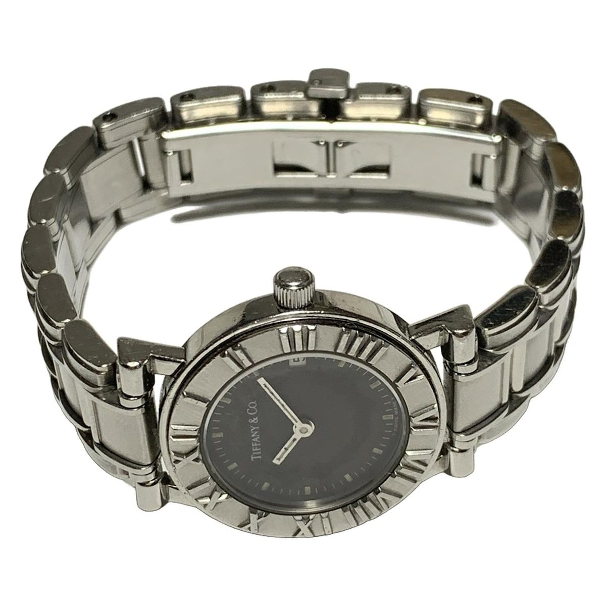 TIFFANY-Co. ティファニー 腕時計 アトラス レディース SS 黒