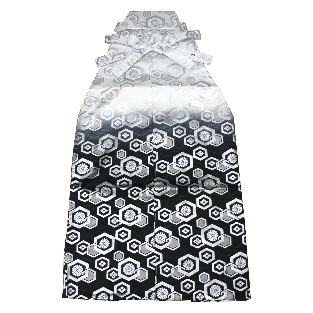 男袴 成人式 行灯袴 紐下95cm 173～179cm 白銀 ボカシ 亀甲 袴