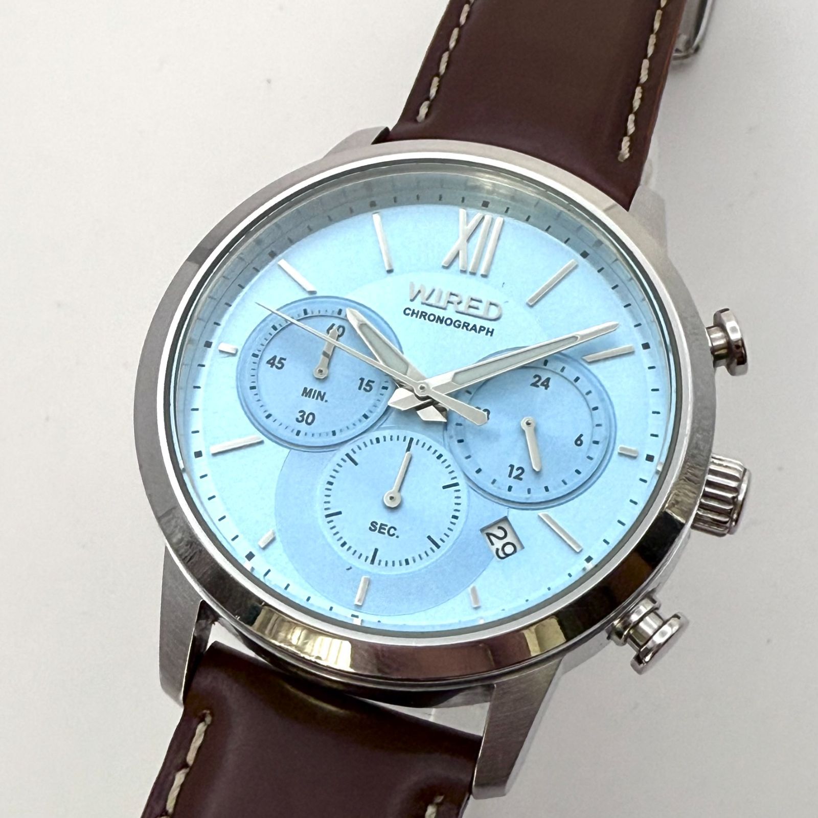 B053 SEIKO WIRED CHRONOGRAPH Big Face ブルーダイアル クロノグラフ メンズウォッチ