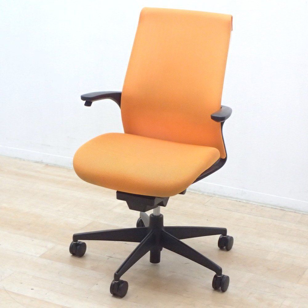 KOKUYO コクヨ M 4 エムフォー 肘付オフィスチェア CRS G 2201 N オレンジ オートアジャストロッキング 布張り EG 18217 オフィス家具