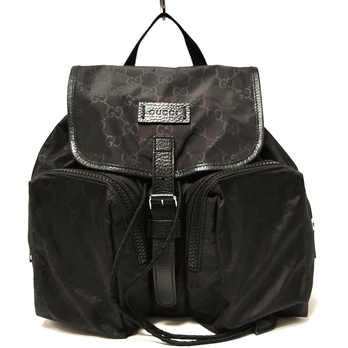 GUCCI グッチ リュックサック GG柄 510343 黒 レザー