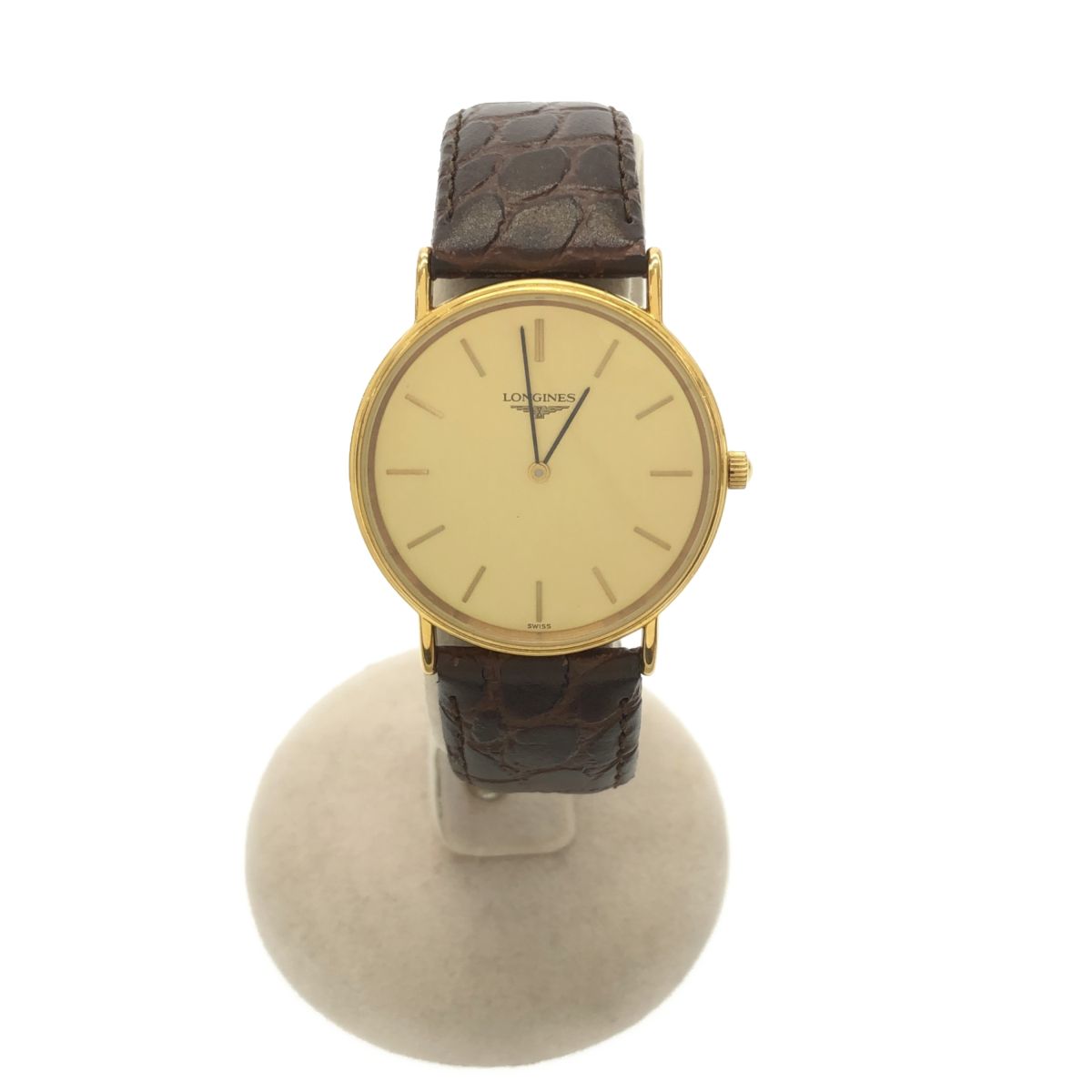 腕時計 稼働 LONGINES ロンジン L4.637.2 グランドクラシック クォーツ メンズ ゴールド色文字盤 H20676
