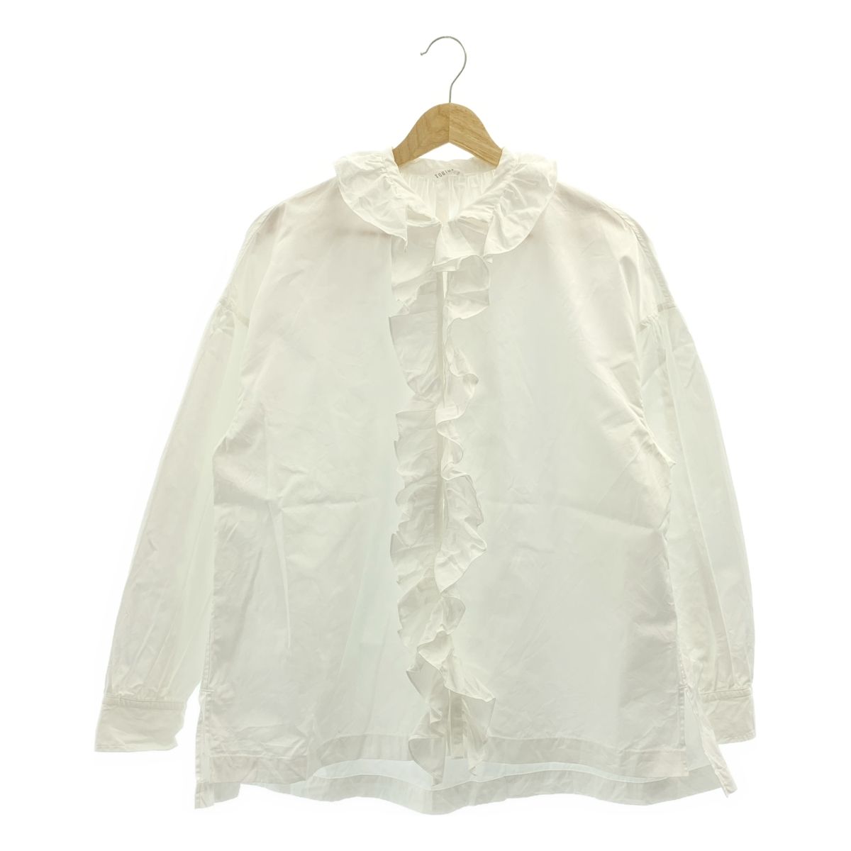 TOUJOURS ラッフルシャツ フェード シャンブレー コットン トゥジュー
