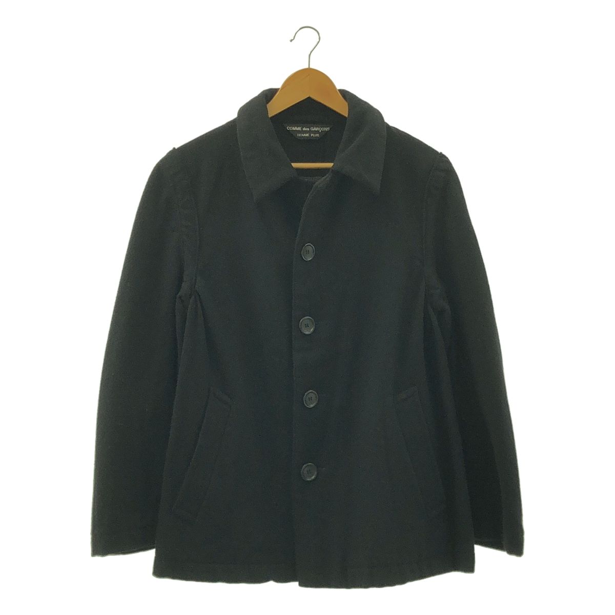 COMME des GARCONS HOMME PLUS コムデギャルソンオムプリュス ウール縮絨 デカボタン ジャケット S ブラック メンズ