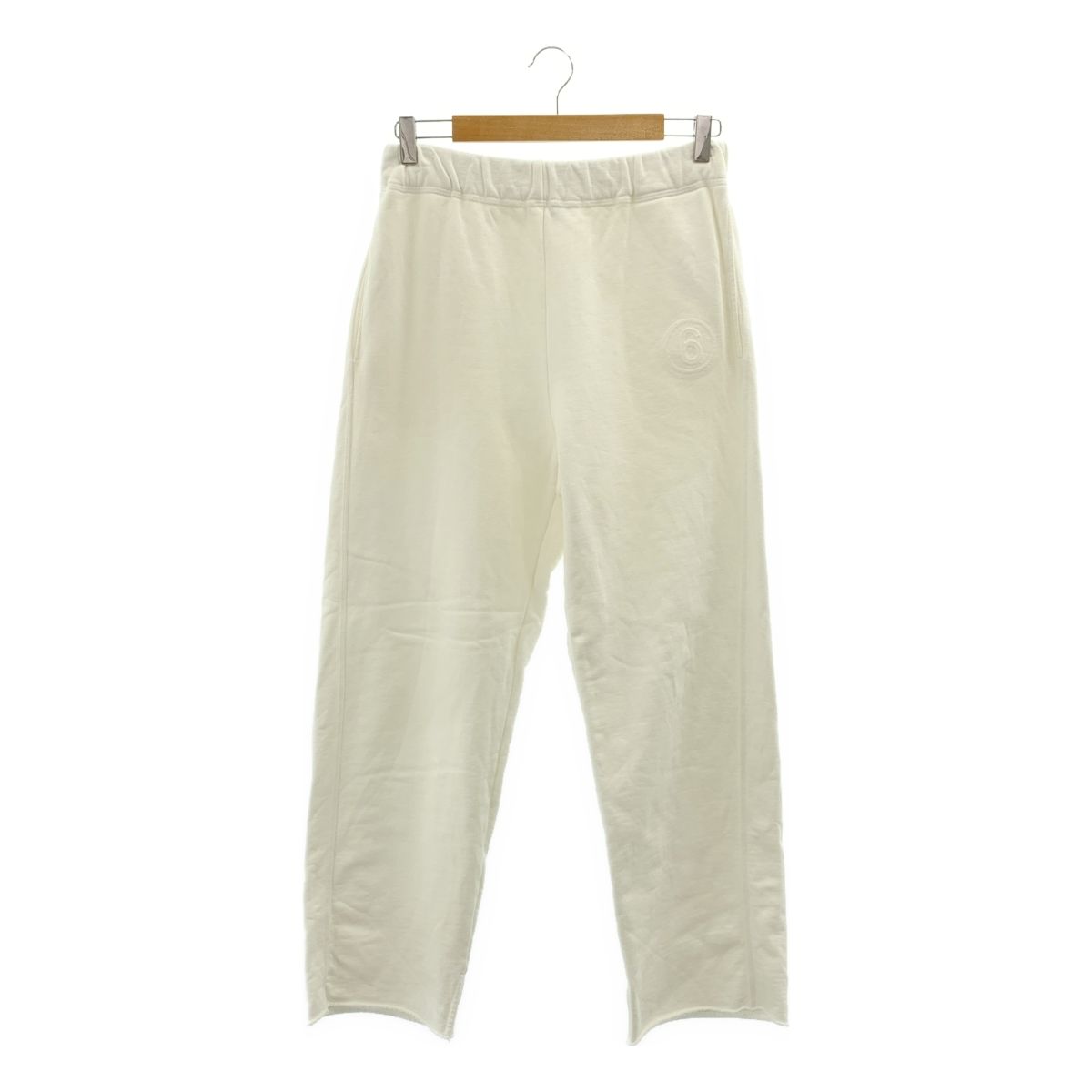MM6 Maison Margiela エムエムシックスメゾンマルジェラ 2021SS サイドスリット ロゴスウェットパンツ S ホワイト レディース