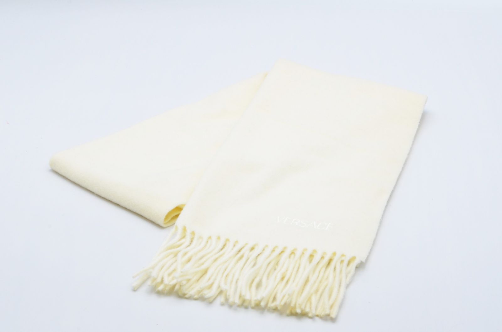 VERSACEヴェルサーチ マフラー イエロー ウール 152 37 古着