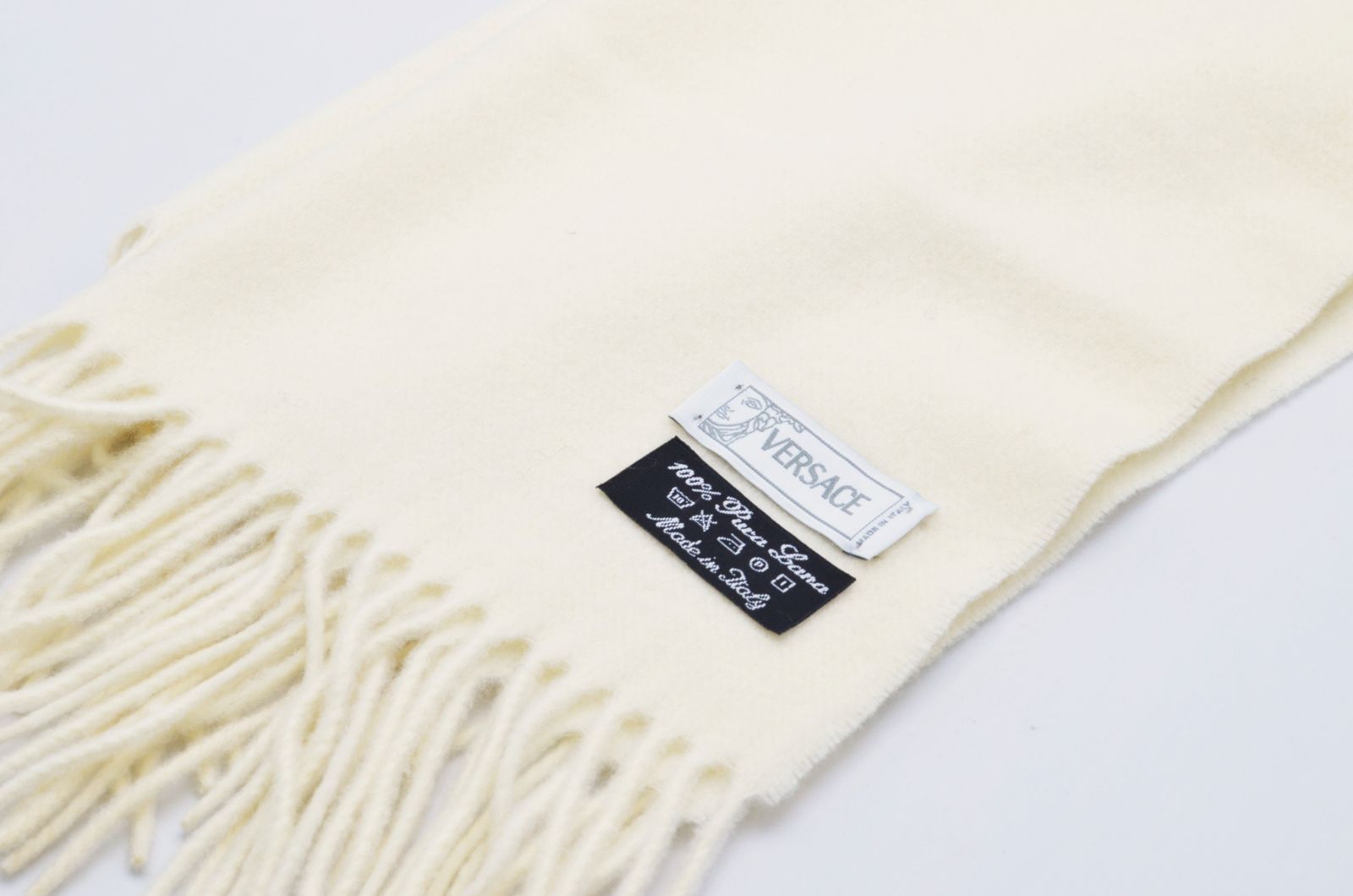 VERSACEヴェルサーチ マフラー イエロー ウール 古着