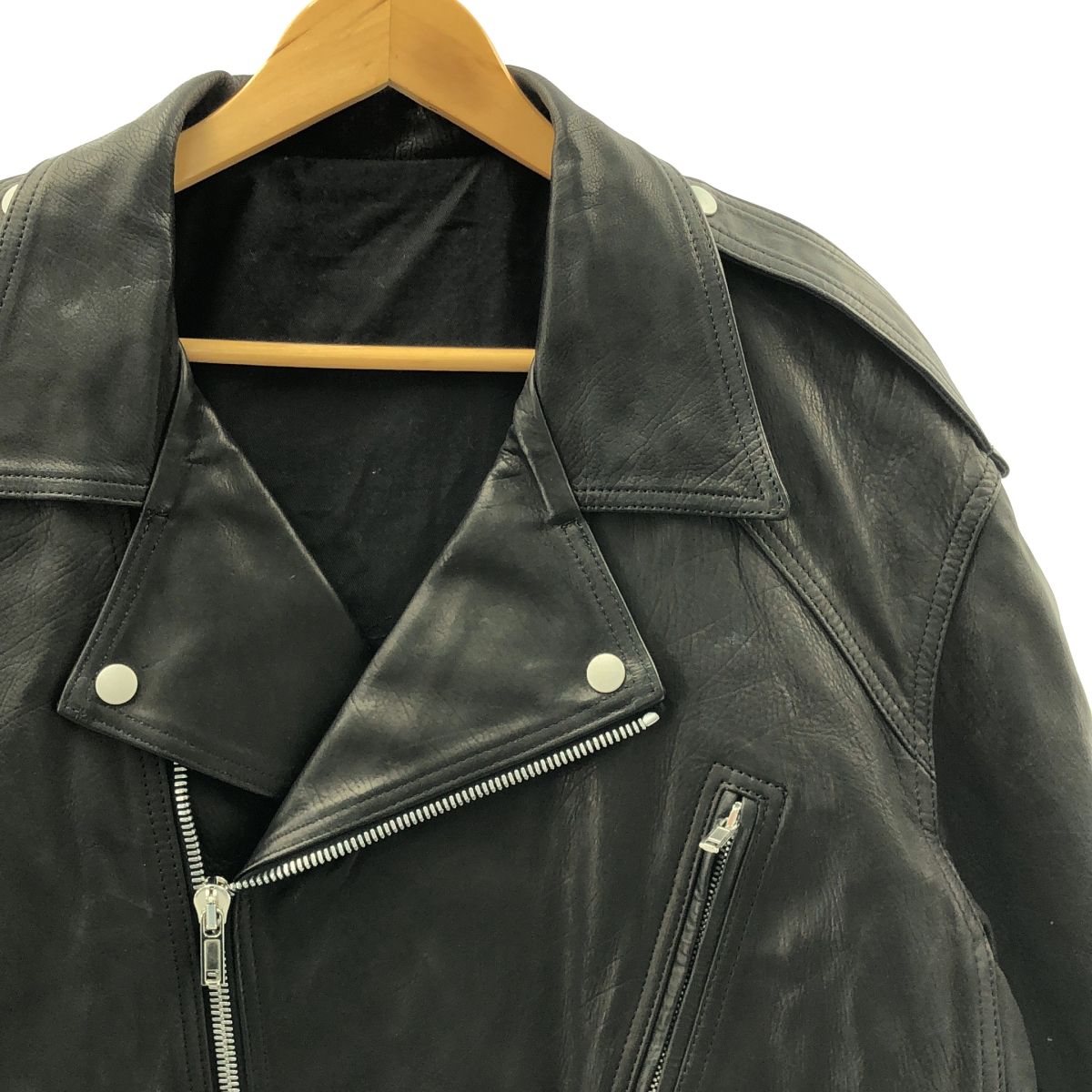 Rick Owens リックオウエンス JUMBO LUKE STOOGES ジャンボ ルーク ストゥージズ カーフレザー ダブル ライダースジャケット ONE SIZE ブラック メンズ