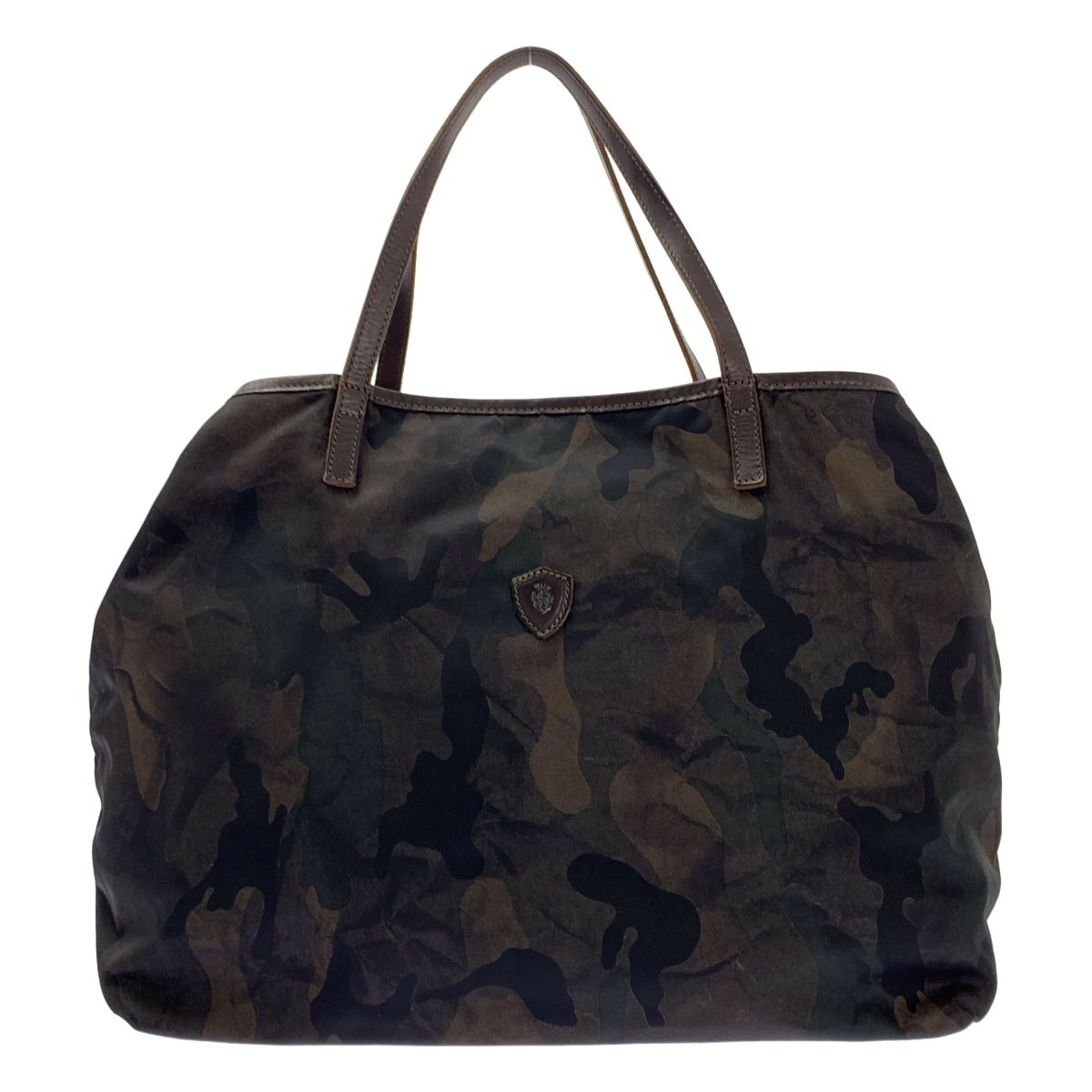 Felisi フェリージ 11-91 ナイロン カモフラージュ柄 レザーハンドル トートバッグ グリーン系 メンズ