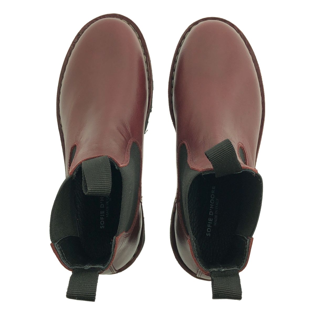  SOFIE D HOORE ソフィードール FOAL BOOTS レザー サイドゴア ショートブーツ 37 バーガンディー レディース その他 靴