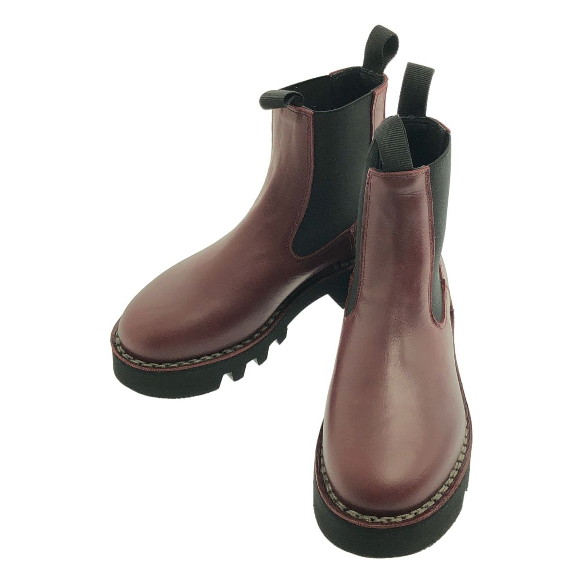 SOFIE D HOORE ソフィードール FOAL BOOTS レザー サイドゴア ショートブーツ 37 バーガンディー レディース