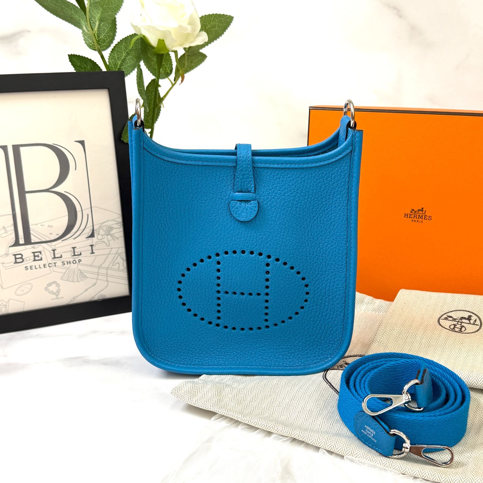 鑑定済み【 美品 】エルメス ミニ エブリン アマゾーヌ 16 TPM