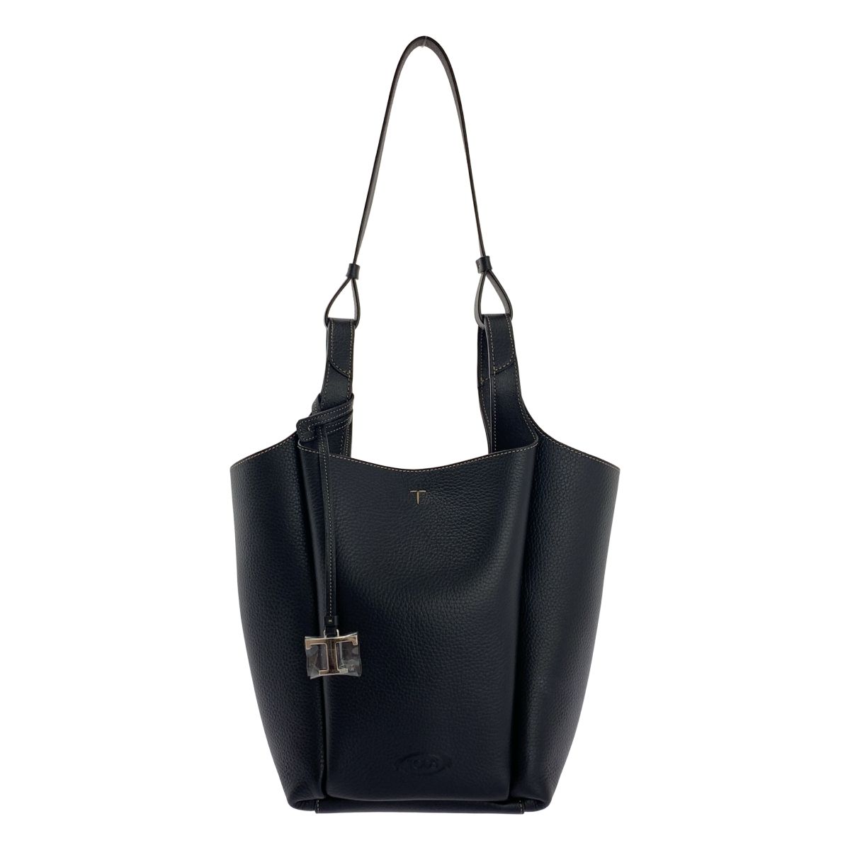 TOD S トッズ Leather Bag Small Tタイムレス レザー バケット 2WAY ショルダーバッグ ブラック レディース