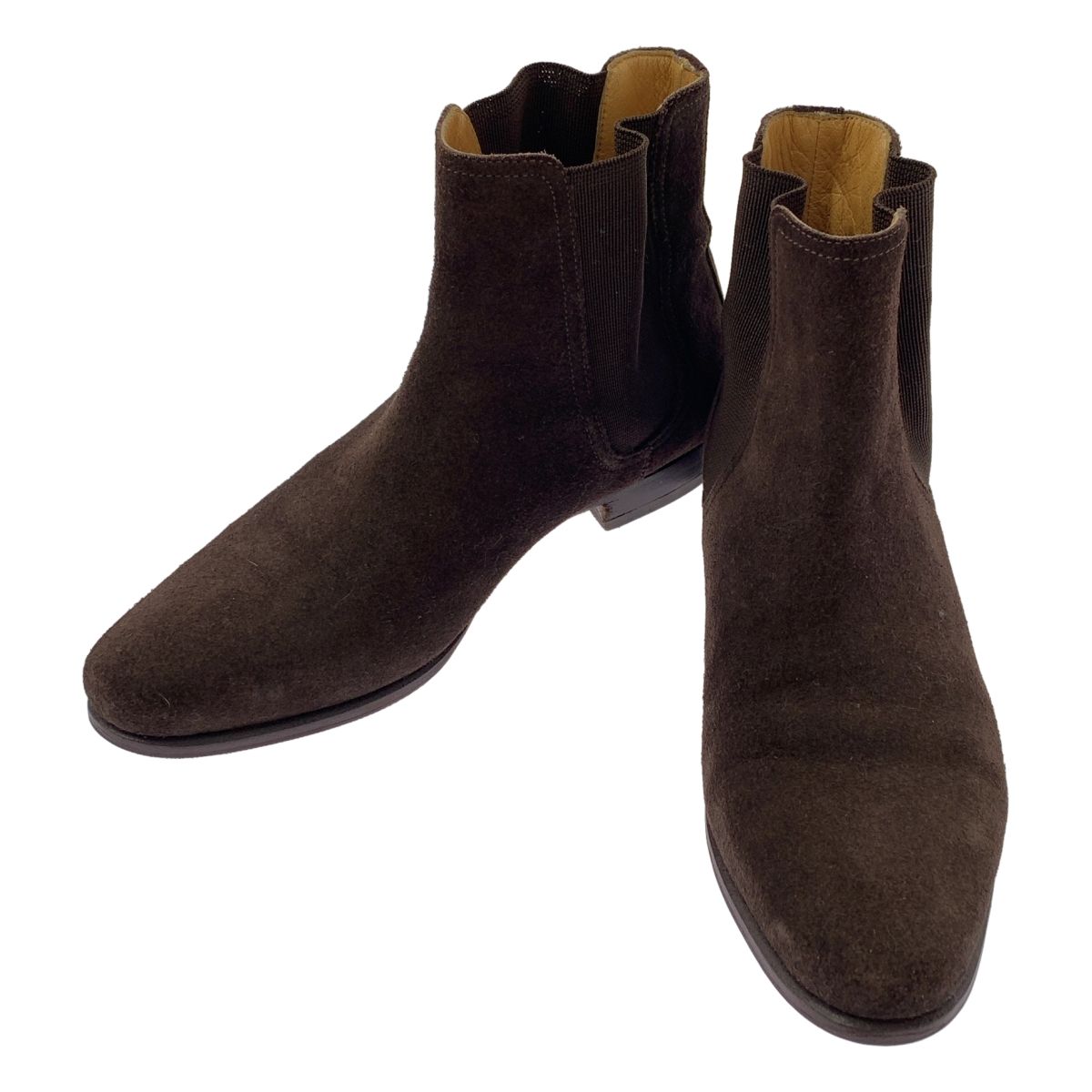 HERMES エルメス スエード レザー サイドゴア ブーツ 35 ダークブラウン レディース