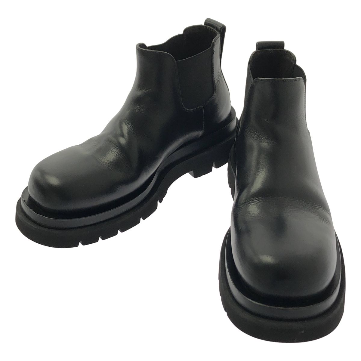 BOTTEGA VENETA ボッテガヴェネタ Lug Sole Boots ラグ レザー サイドゴア チェルシー ブーツ 41 1 2 ブラック メンズ