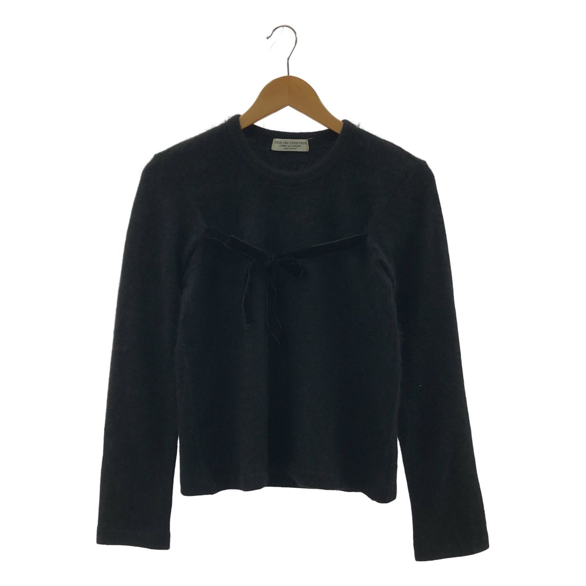 robe de chambre COMME des GARCONS ローブドシャンブルコムデギャルソン 2000AW ウール ナイロン リボン ニット ブラック レディース
