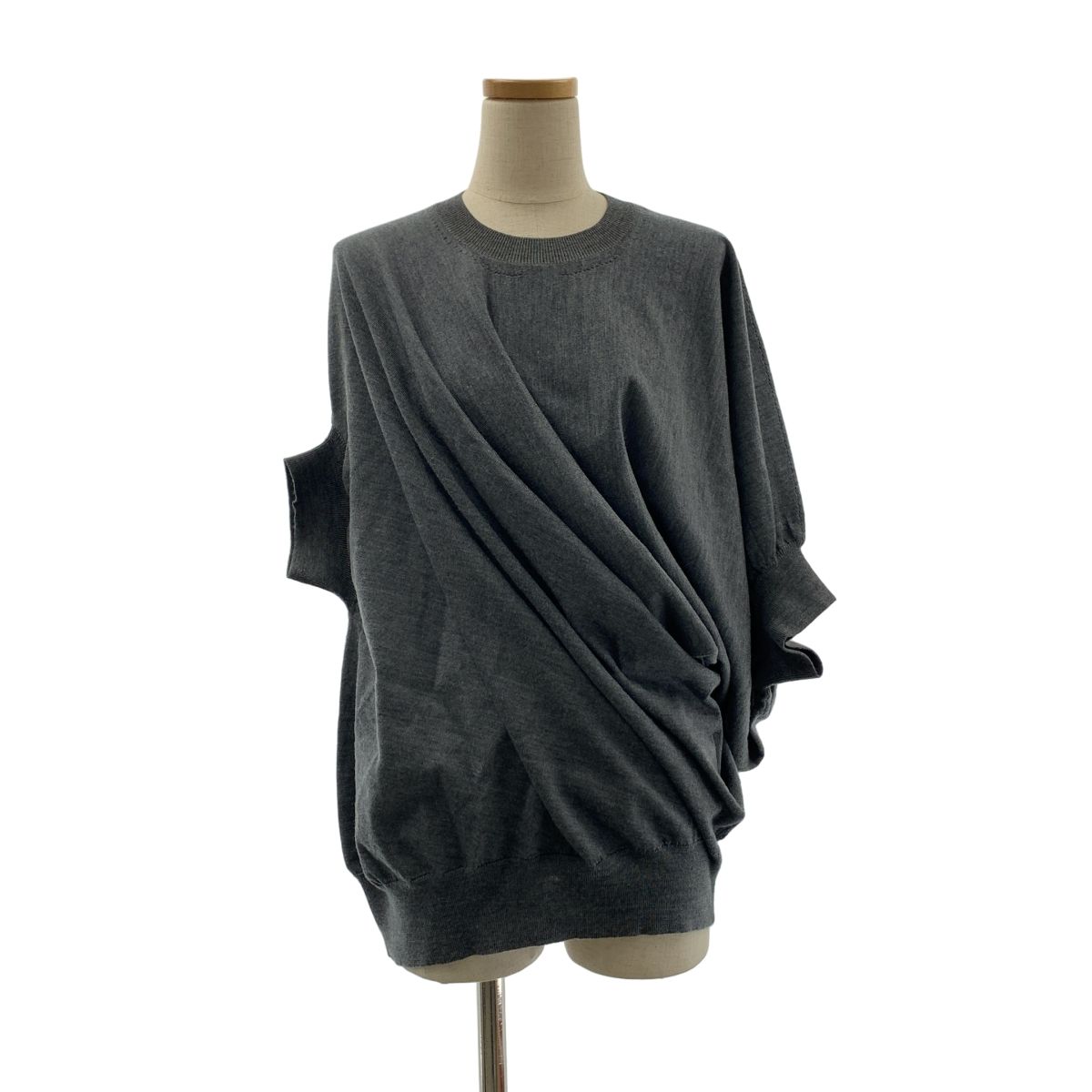 JUNYA COMME des GARCONS ジュンヤワタナベ 2021 SS ウール 変形 ニット S グレー レディース