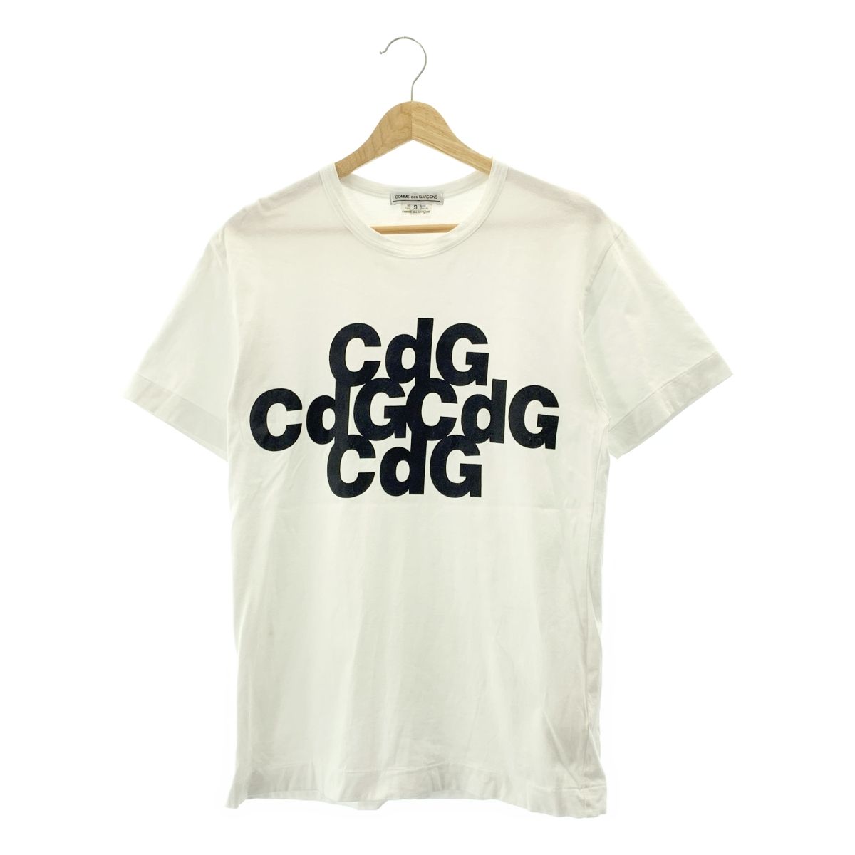 COMME des GARCONS コムデギャルソン CDGロゴ クルーネック Tシャツ カットソー S ホワイト レディース