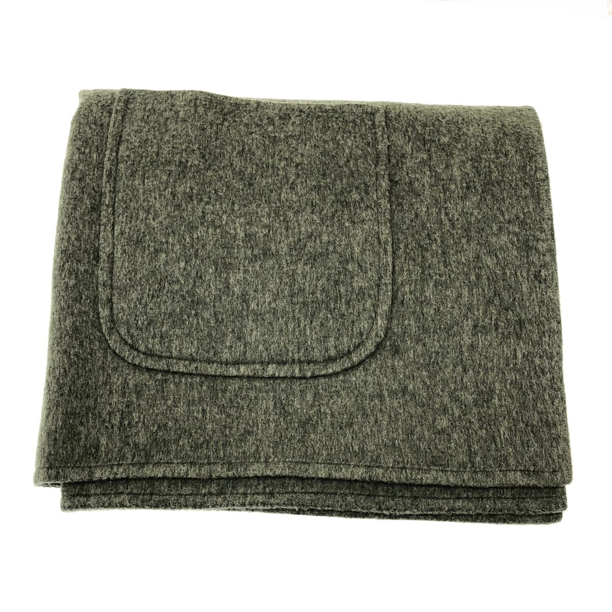 HERMES エルメス マルジェラ期 カシミヤ ダブルフェイス ポケット付き ブランケットストール グレー