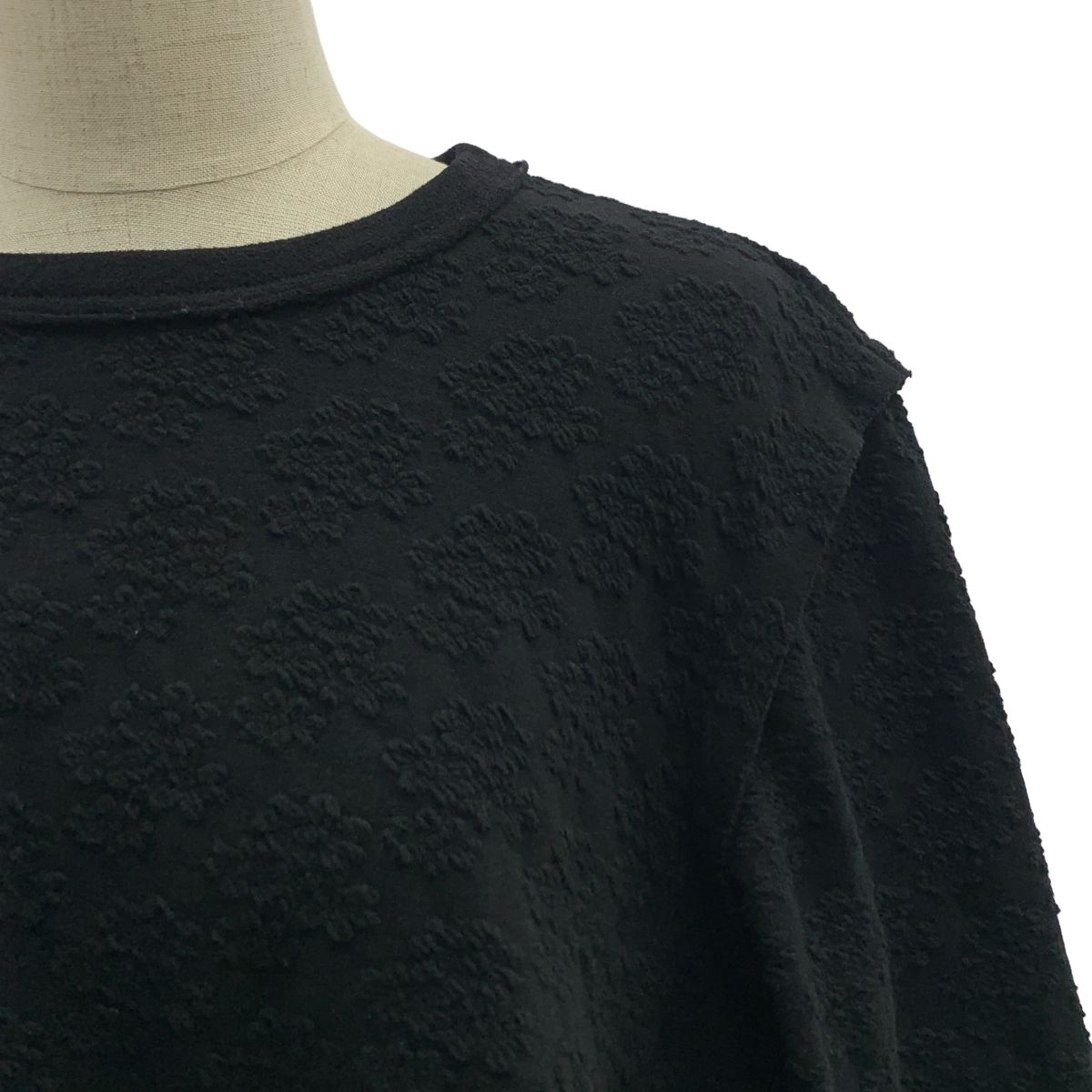 tao COMME des GARCONS タオコムデギャルソン 2025AW ジャガード 裁断 バックオープン トップス L ブラック レディース