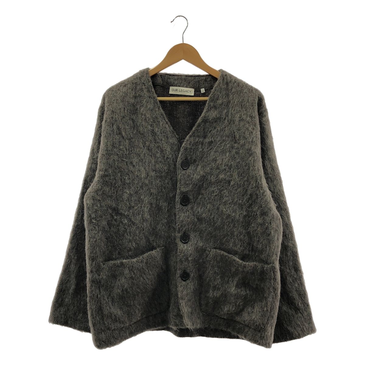 OUR LEGACY アワーレガシー MOHAIR CARDIGAN モヘア Vネック ニットカーディガン 48 グレー メンズ