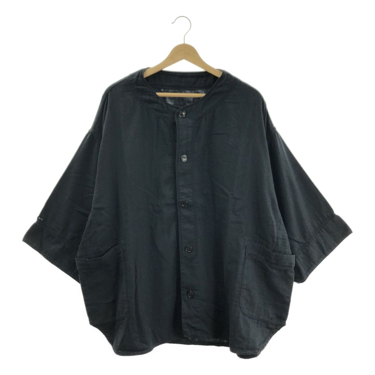 PORTER CLASSIC ポータークラシック SUVIN GOLD GAUZE BASEBALL SHIRT スビンゴールドガーゼベースボールシャツ XL ネイビー メンズ
