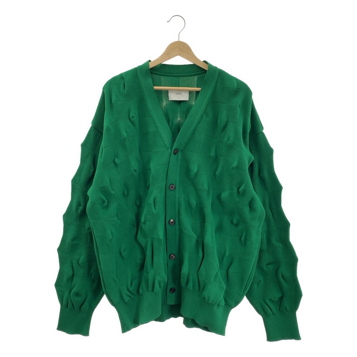 stein シュタイン 2025 AW BUMPY PATTERNED KNIT CARDIGAN バンピーパターンニットカーディガン L グリーン メンズ