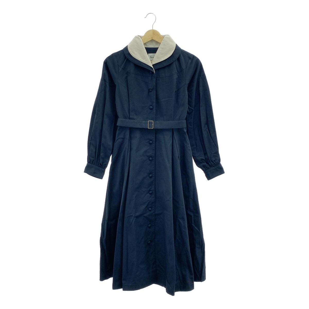 foufou / フーフー | round collar bicolor one piece ラウンドカラー