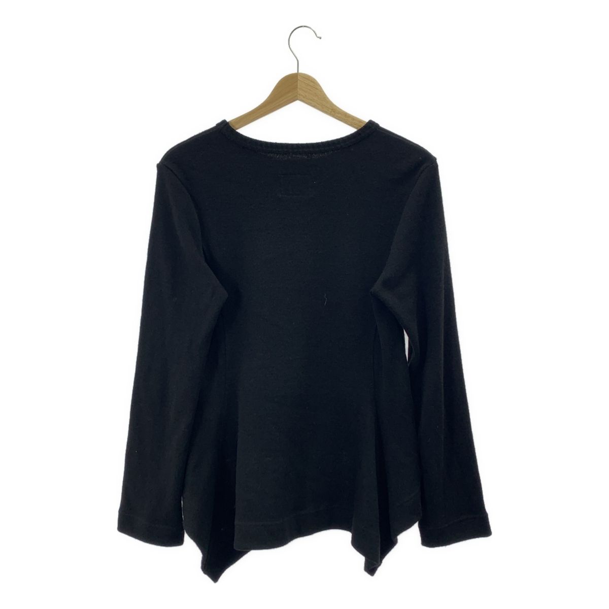  Yohji Yamamoto レギュレーションヨウジヤマモト ウール バックフ クルーネックニット 3 ブラック レディース その他 トップス