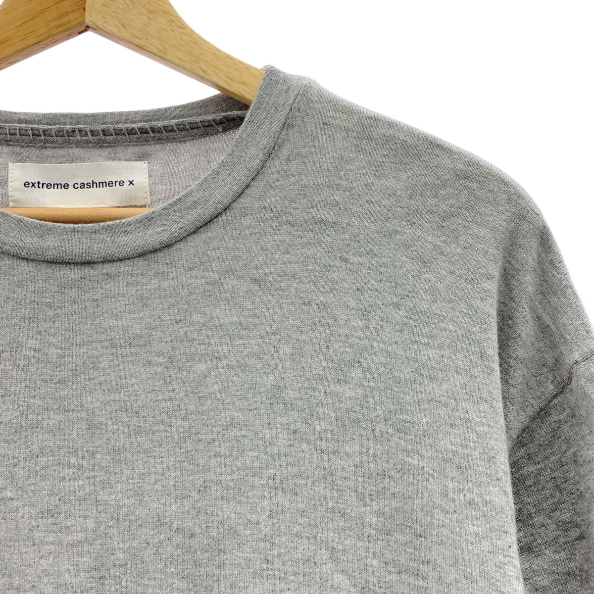 extreme cashmere エクストリームカシミヤ コットン カシミヤ オーバーサイズ クルーネック ニット F グレー レディース