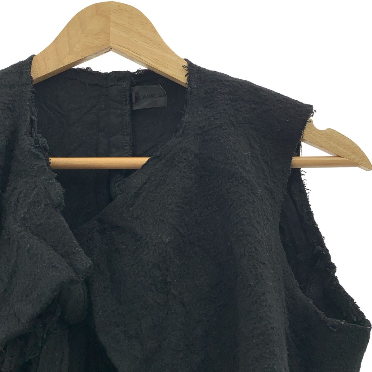 COMME des GARCONS コムデギャルソン 2003SS 製品染め 切替 レイヤード ベスト S ブラック レディース