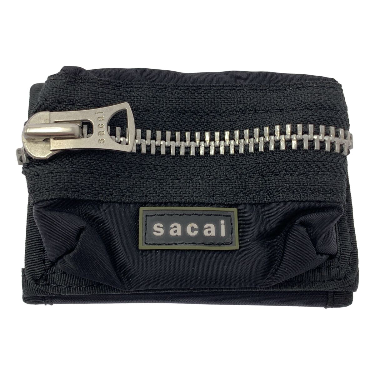sacai サカイ ロゴ コンパクト ウォレット 財布 ユニセックス ブラック メンズ
