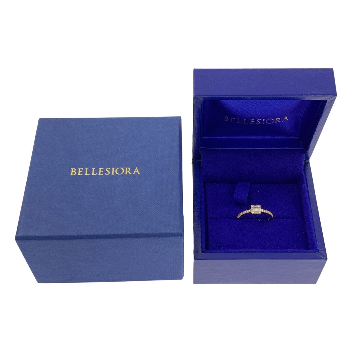 BELLESIORA ベルシオラ K18 0.24 スクエア ダイヤ リング ジュエリー ゴールド レディース
