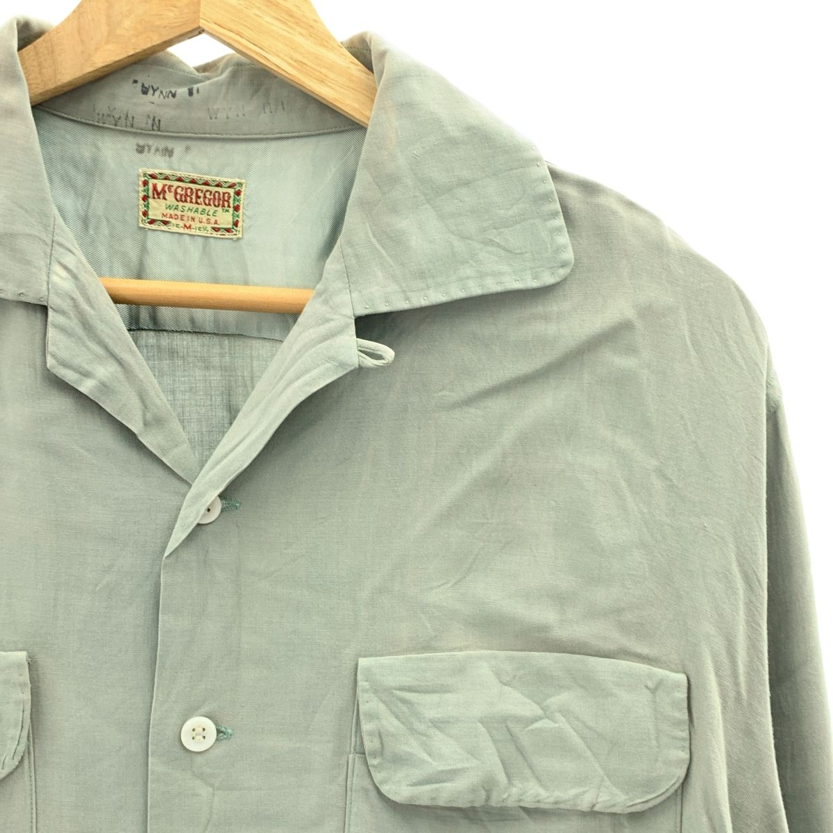 VINTAGE ヴィンテージ古着 McGREGOR マクレガー 1950 s オープン シャツ グリーン系 メンズ