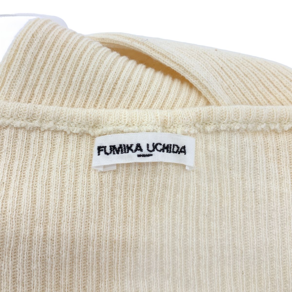 FUMIKA UCHIDA / フミカウチダ | VINTAGE RIBBED CORSET TOP LONG SLEEEVE リブ ニット カーディガン | M | アイボリー | レディース FUMIKA UCHIDA / フミカウチダ | VINTAGE RIBBED CORSET TOP LONG