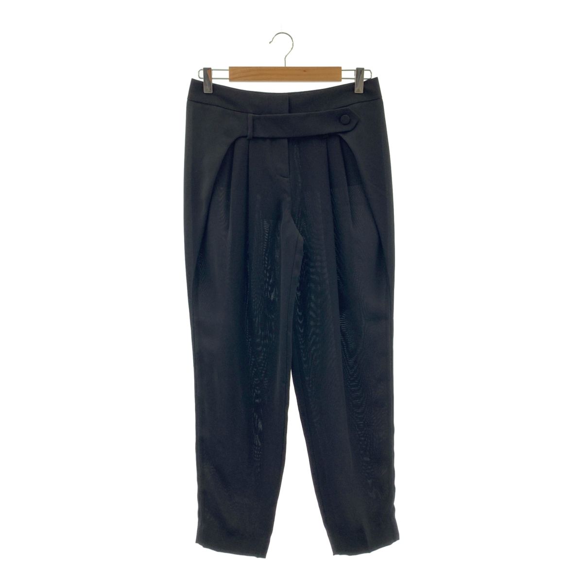 ALEXANDER WANG アレキサンダーワン ベルトデザイン タック シアー パンツ 2 ブラック レディース