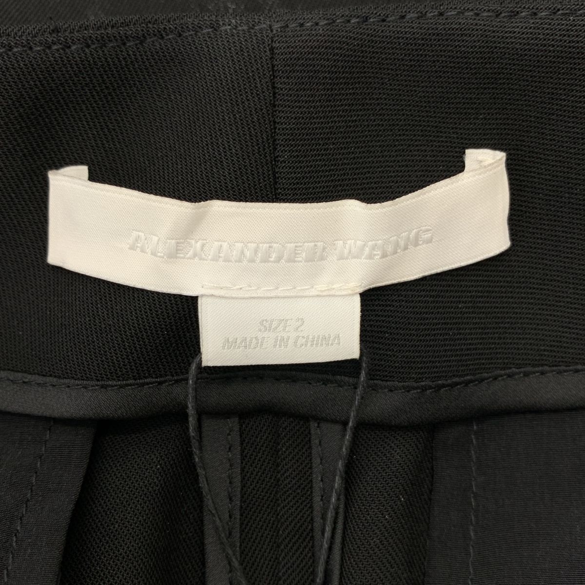  WANG アレキサンダーワン ベルトデザイン タック シアー パンツ 2 ブラック レディース その他 パンツ