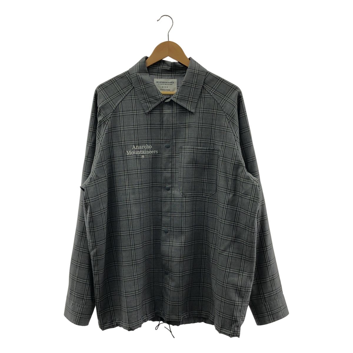 Mountain Research マウンテンリサーチ Merino Coach Shirt ロゴ コーチ シャツ ジャケット L グレー メンズ