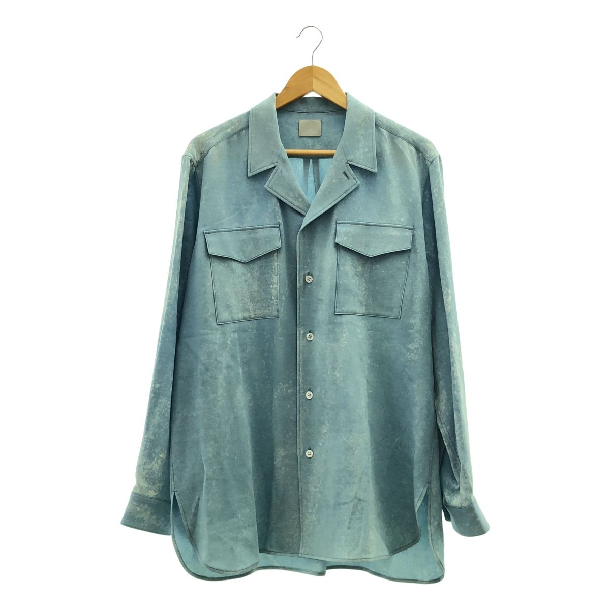 山内 ヤマウチ 藍染コットンローブ テーラード シャツ 4 ブルー メンズ