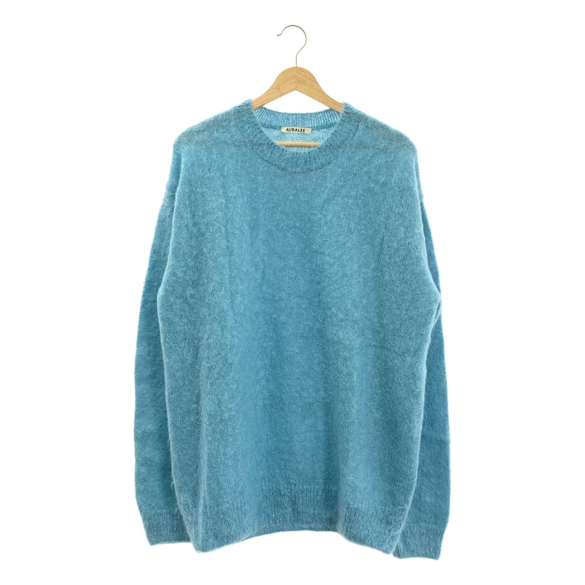 AURALEE オーラリー BRUSHED SUPER KID MOHAIR KNIT モヘア プルオーバー ニット 5 ブルー メンズ